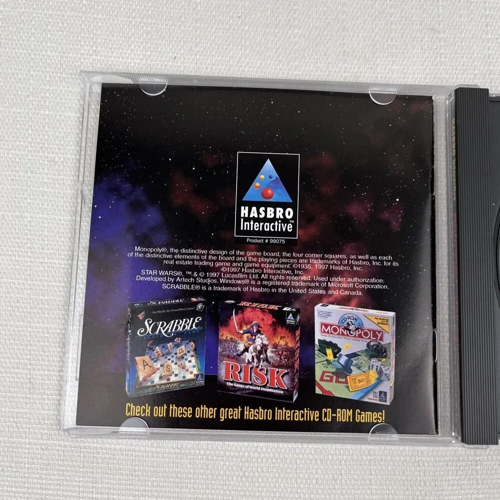 Monopoly‎ Star Wars CD-Rom (PC, 1997) PC Vintage Computer Game Hasbro Rare